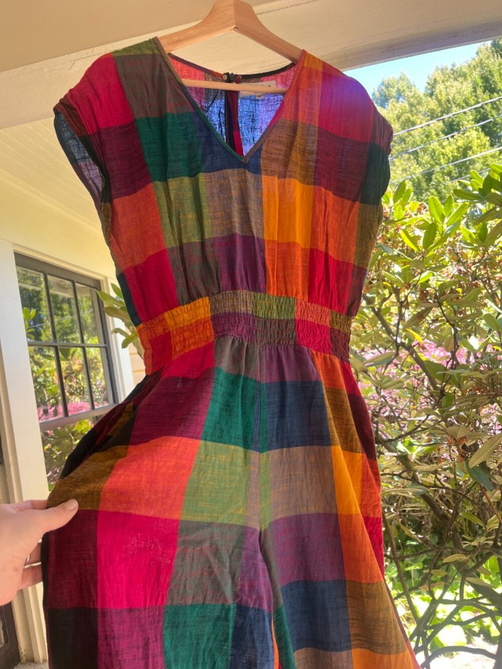 Rujuta Sheth Multicolor Plaid Wide Leg Jumpsuit S - Picture 3 of 3